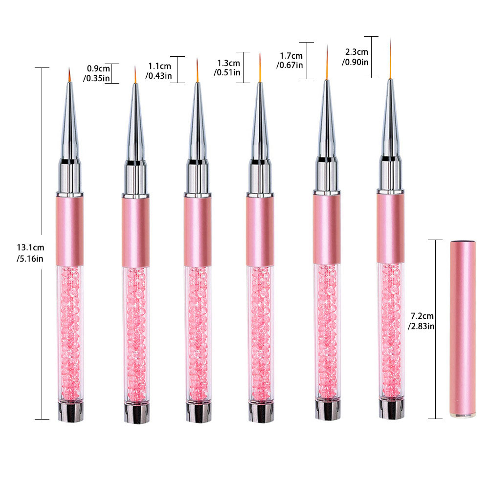 Nail Art Sch - مجموعة من 6 أقلام رسم خطوط