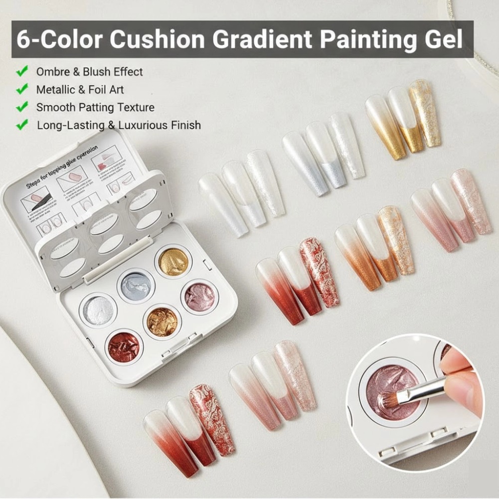 Nail Art Ombre Pink - 6 ألوان جل أومبري متدرج للأظافر،