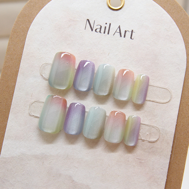 Nail Art Cat Eye - 10 قطعة أزياء المرأة أنيقة متعدد