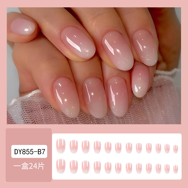 24 قطعة البيضاوي قصير الوردي ا - مراجعة Nail Art Ombre Pink وسعره