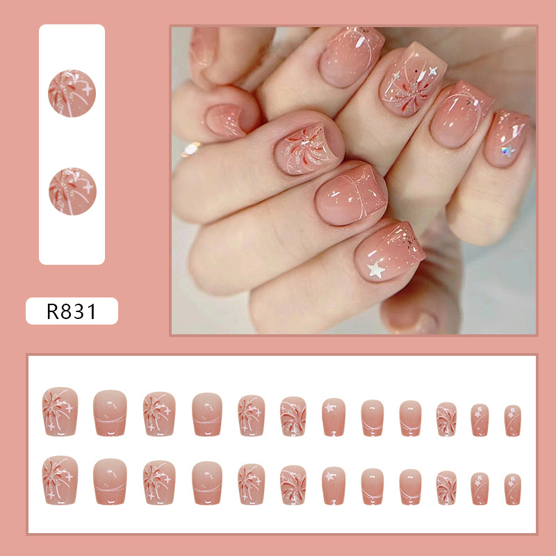 أظافر صناعية قصيرة وردية بتصمي - مراجعة Nail Art Ombre Pink وسعره