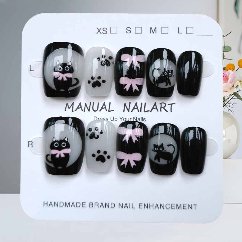 10 قطعة لطيف الكرتون القط الأس - مراجعة Nail Art Cat Eye وسعره